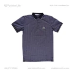 Premium China Stretch Polo Shirt–Digital Allover Print-Blue