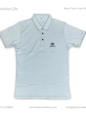 Premium China Stretch Polo Shirt–Digital Allover Print-White