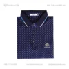 Premium China Stretch Polo Shirt–Digital Allover Print_Navy_Blue