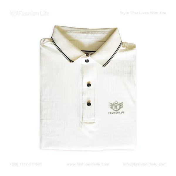 Premium China Stretch Polo Shirt–White